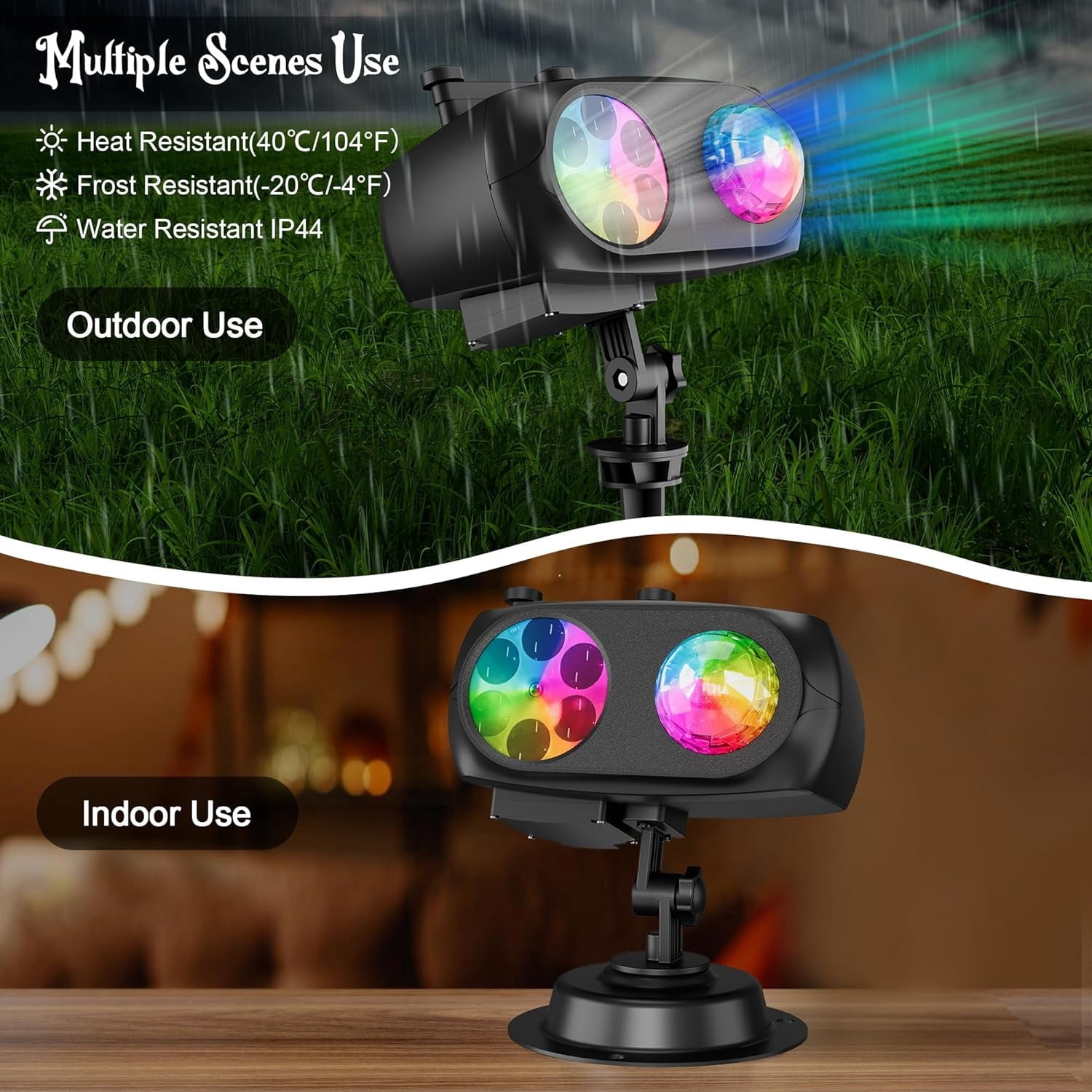 Christmas Halloween Projector Lights, Upgrade Waterproof Outdoor Indoor Holiday Projector Lights with Remote and 20 HD Effects (3D Ocean Wave + Patterns) for Xmas Halloween Party Yard Decor