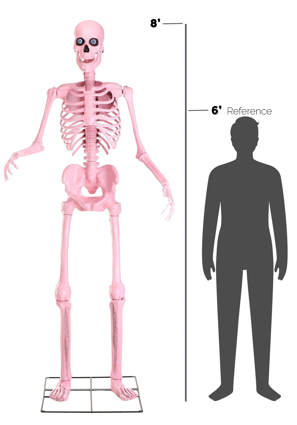 8FT Animated Giant Pink Skeleton Decoration