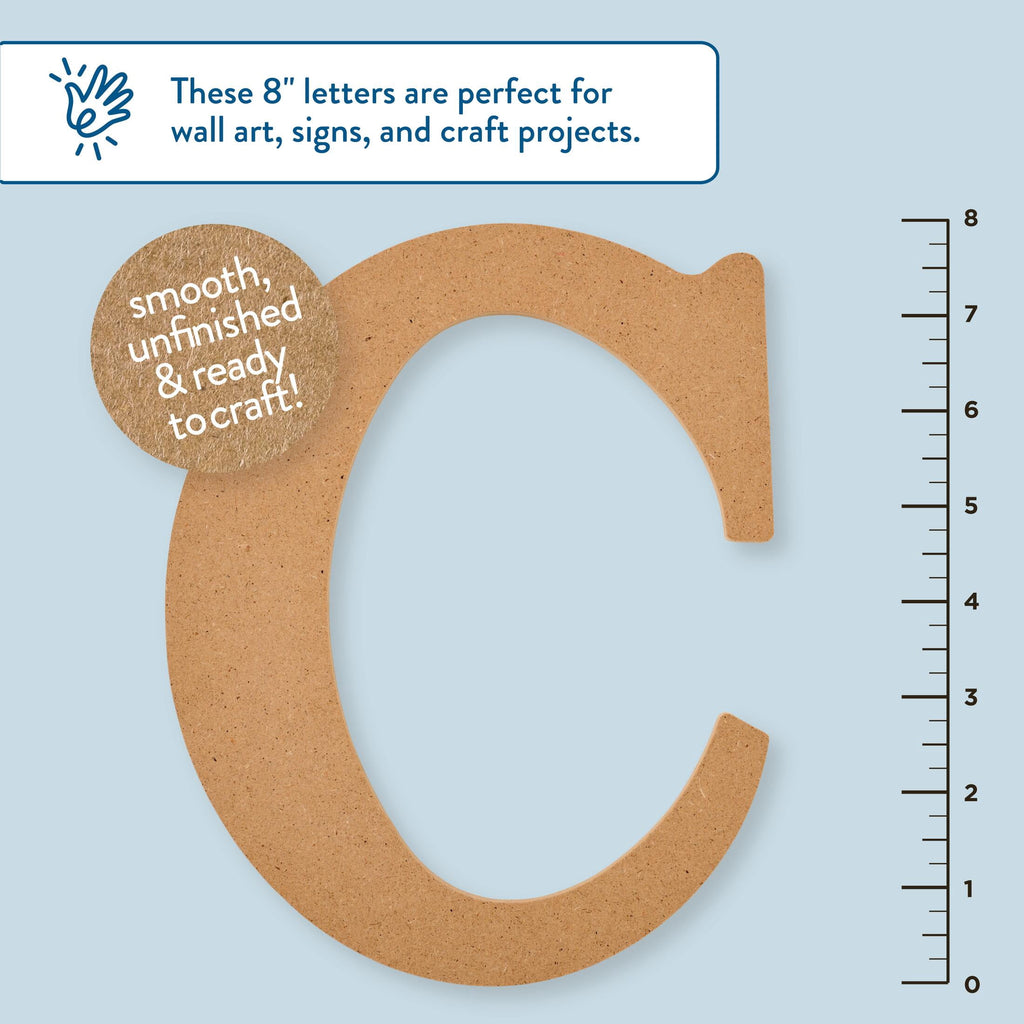Hello Hobby Surfaces Unfinished Wood MDF Letter A, 8 in