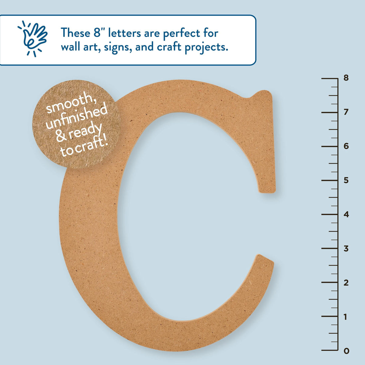 Hello Hobby Surfaces Unfinished Wood MDF Letter A, 8 in