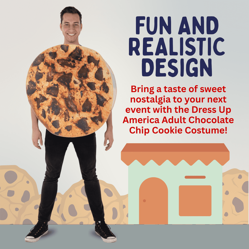 Dress Up America Chocolate Chip Cookie Men's Halloween Fancy-Dress Costume for Adult, One Size