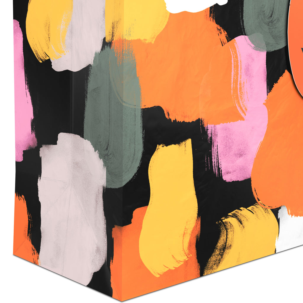Hallmark Large Halloween Gift Bag with Gift Tag (Brushstrokes), 1 Count