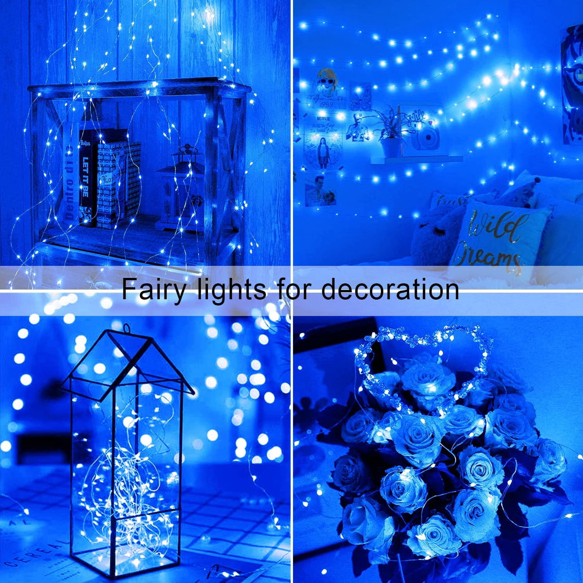 2 Pack Solar Fairy Lights Outdoor 33ft 100 LED Solar Powered Copper Wire Lights 8 Modes Waterproof for Garden Tree Patio Wedding Party Decor,Cool White