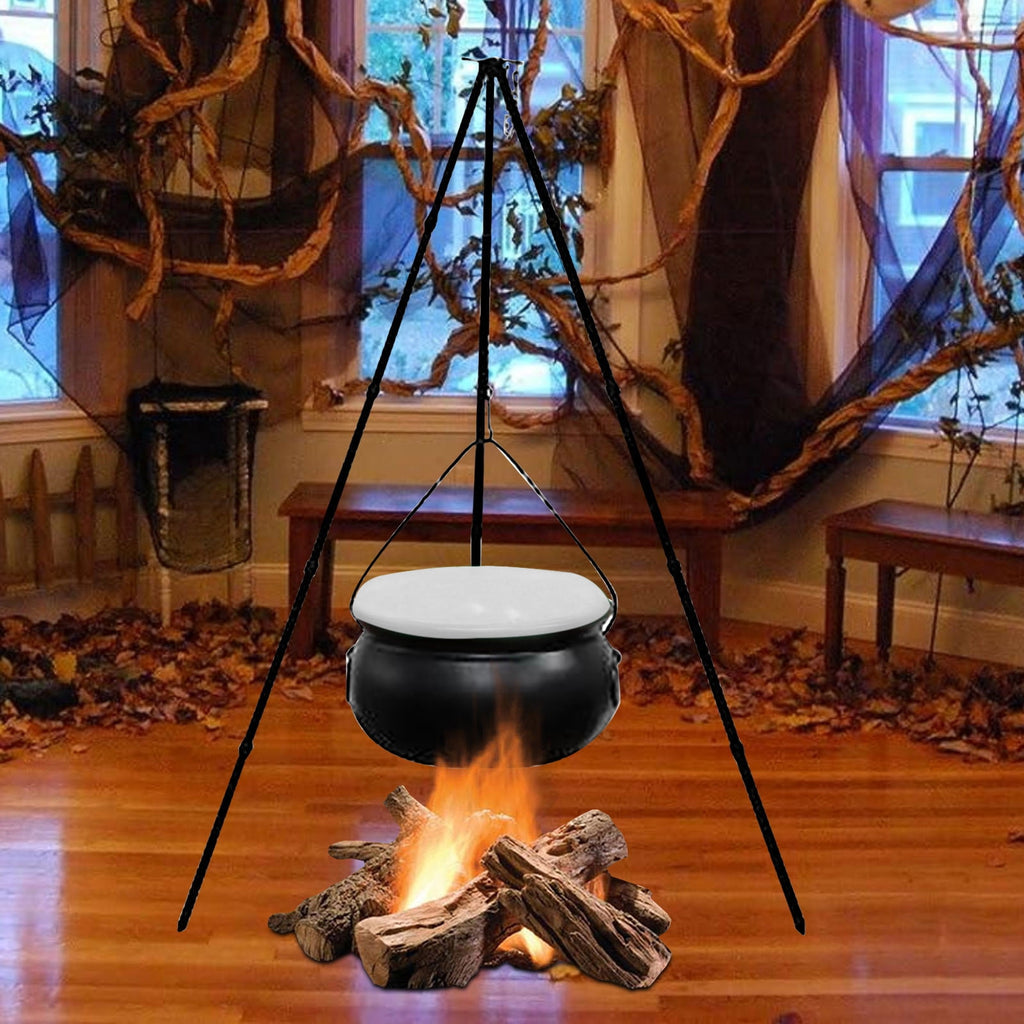 Muecwrye Halloween Decorations Outdoor, Halloween Clearance! Halloween Witches Cauldron on Tripod with Lights, DIY Bubbling Cauldron Set Decor for Home Porch Outside, Halloween Party Supplies
