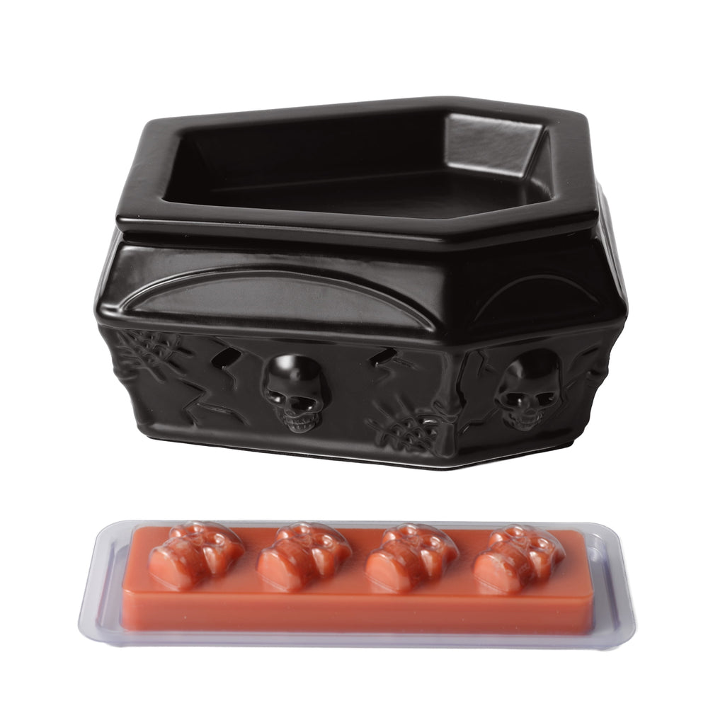 Better Homes & Gardens Halloween Ceramic Electric Plug-in Wax Melt Warmer with Farm Apple Pumpkin Wax Melts, Spooky Ghost
