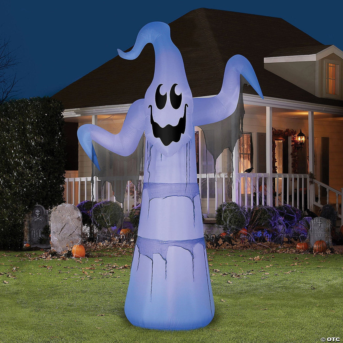 12' Gemmy Airblown Inflatable Halloween Short Circuit Lightshow Giant Ghost Yard Decoration 225140