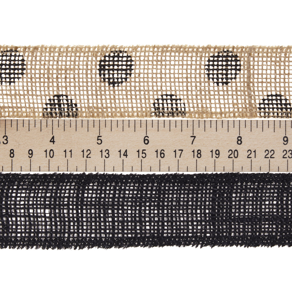 Love, Laugh, Craft Burlap Ribbon Set, 1.5"W x 3-Yds, Natural/White Stripe