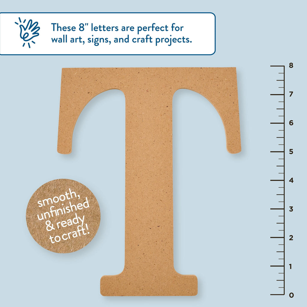 Hello Hobby Surfaces Unfinished Wood MDF Letter A, 8 in