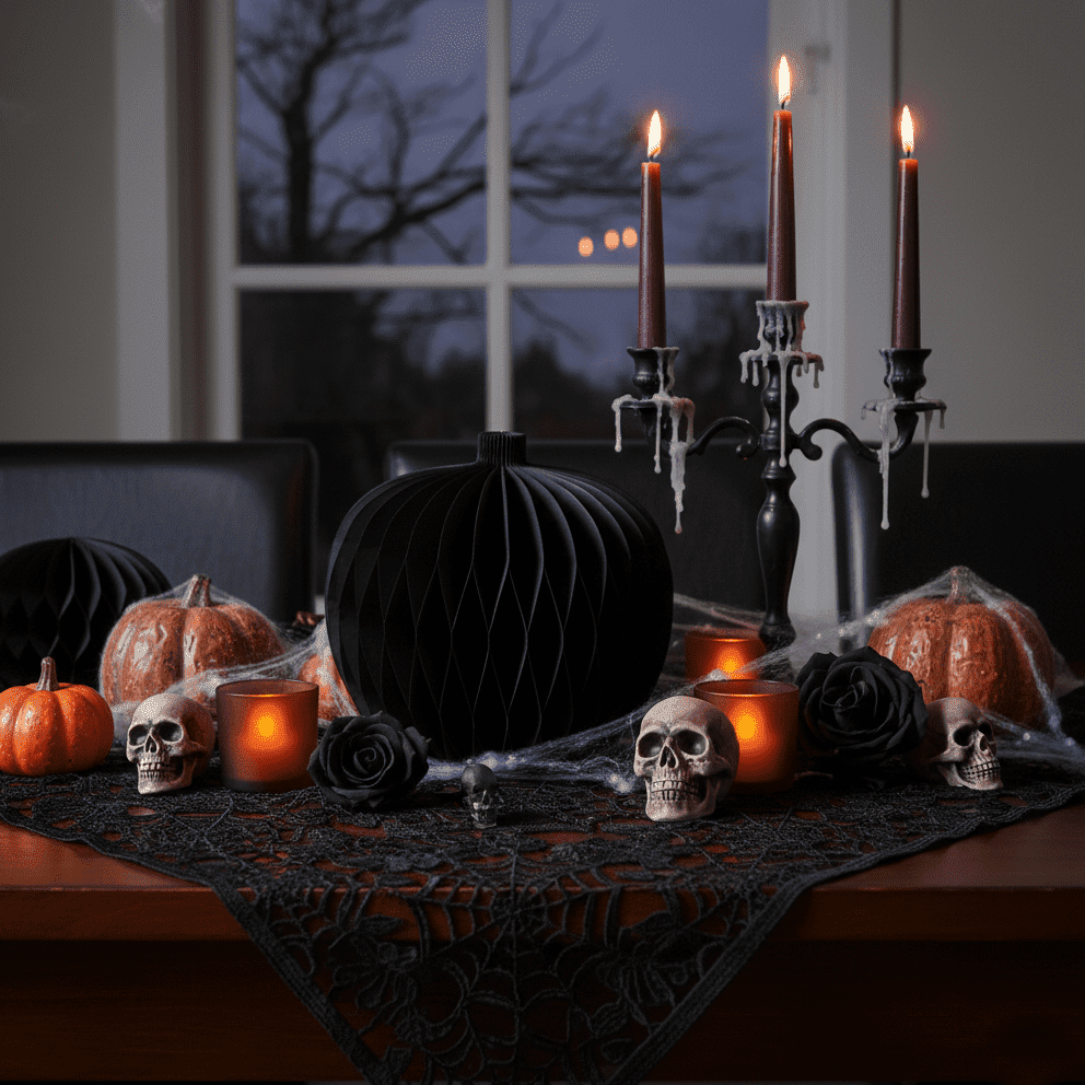 Paper Honeycomb Pumpkin Decoration, Black, 7.8", Halloween by Way To Celebrate