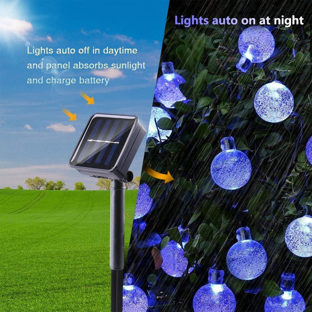 Toodour Solar String Lights Outdoor, 35.6ft 60 LED Waterproof Solar Powered Globe Patio Lights with 8 Modes for Garden Home Gazebo Yard Decorations (Warm White)