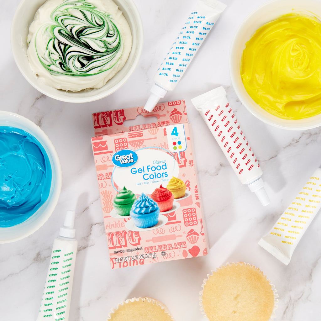 Great Value Gel Food Colors, Classic Colors, 2.7 oz