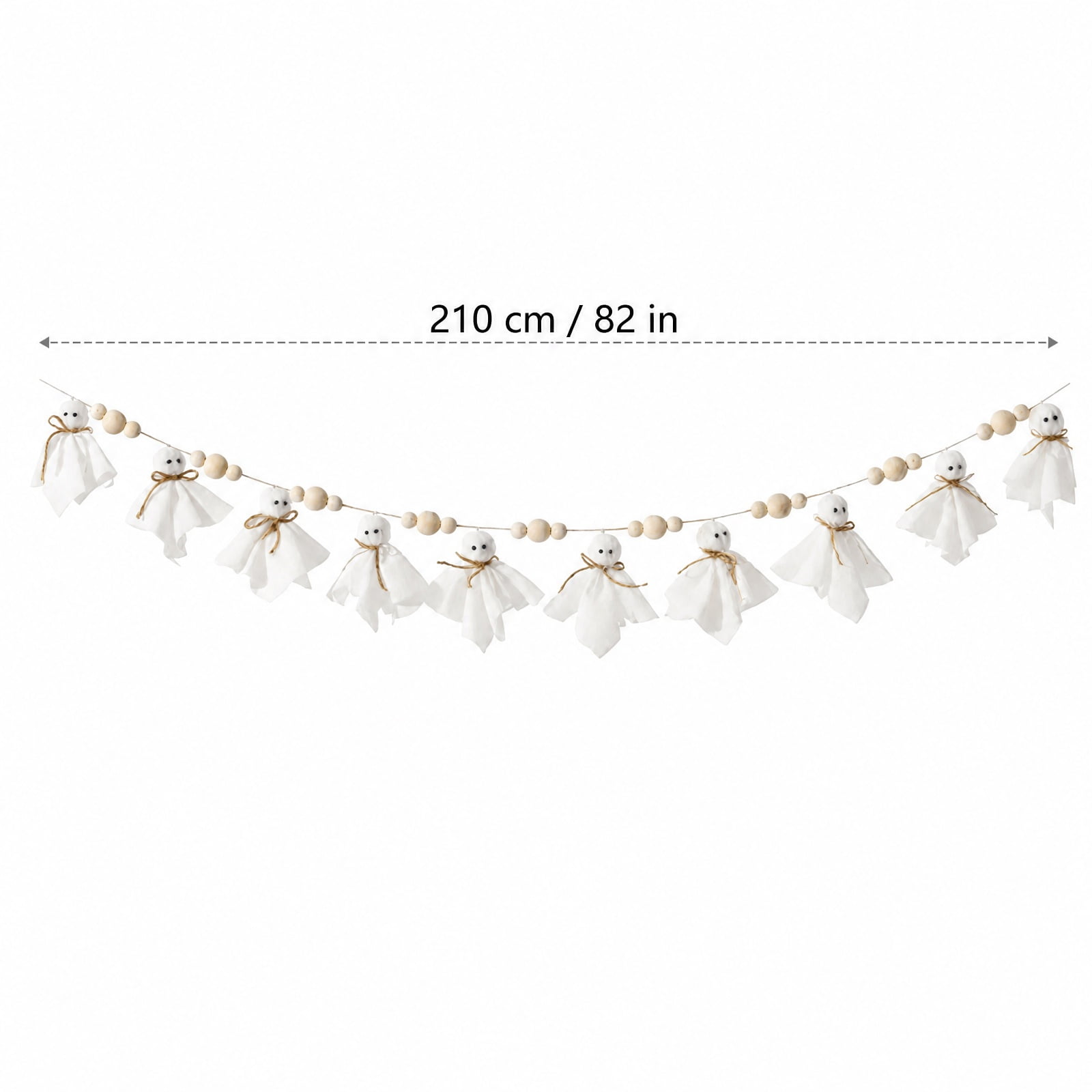 Halloween Decorations Cute Spooky Felt Garland, Black Bead Chain Pumpkin Witch Hat Ghost Banner for Home Indoor Holiday Decor