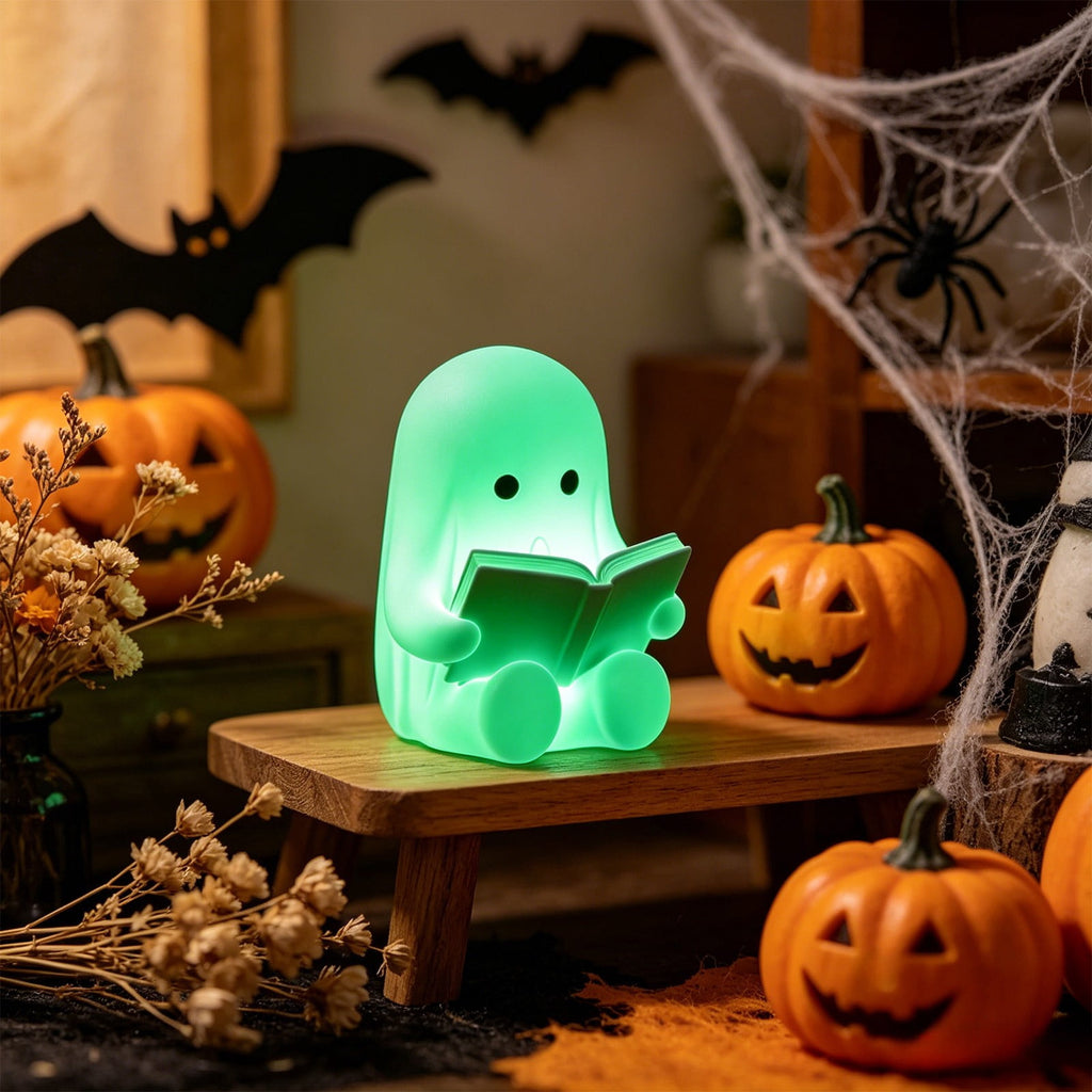 Qocolcyl 2 Pack Halloween Skeleton Lights Decorations, Halloween Candles Lamp Decoration Ornament Indoor Outdoor, Halloween Scary Decor for Home Room Table Outside Yard Lawn Garden Party Supplies