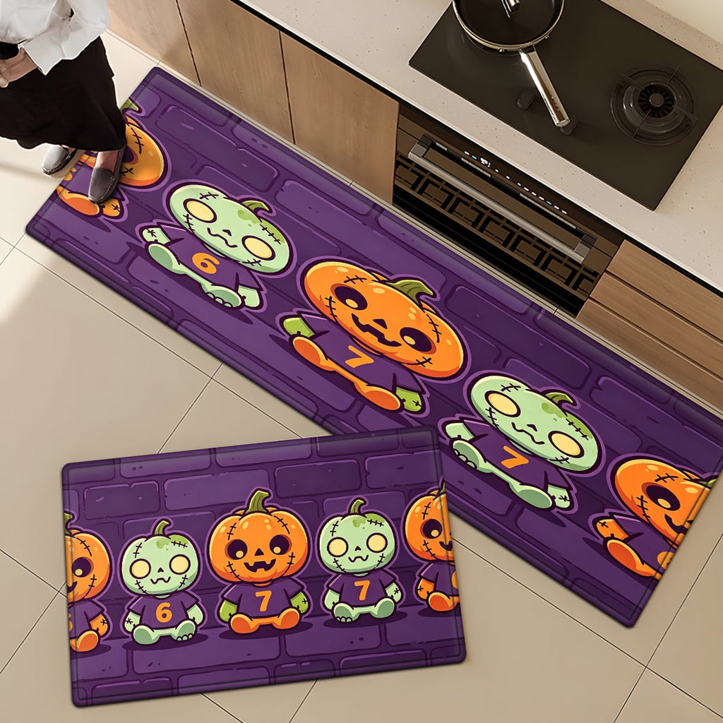 CCTFS Halloween Skeletons Holding Hot Drinks Household 1Pc Flannel Mat and Kitchen Rugs,Soft Non-slip for Bedroom Entryway
