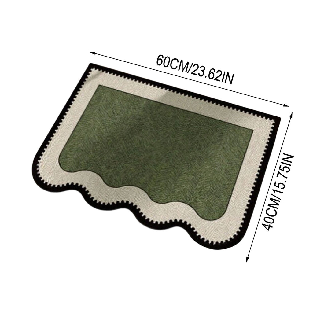 Front Door Mat Indoor Outdoor Entrance Rug, Semicircular Entrance Mat, Half Round Waterproo Non-Slip Durable Rubber Doormat for Garage, Patio, 29.5 inch