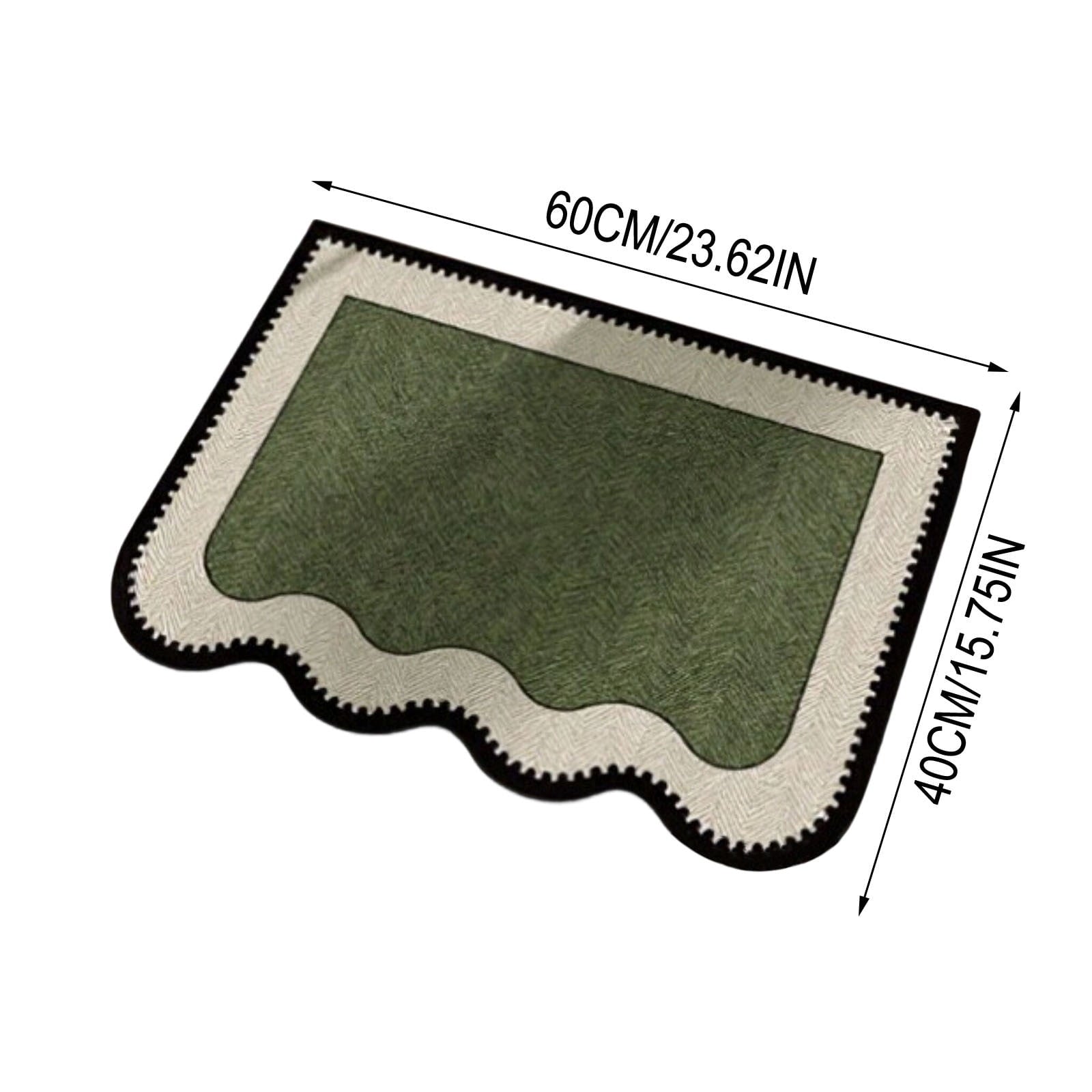 Front Door Mat Indoor Outdoor Entrance Rug, Semicircular Entrance Mat, Half Round Waterproo Non-Slip Durable Rubber Doormat for Garage, Patio, 29.5 inch