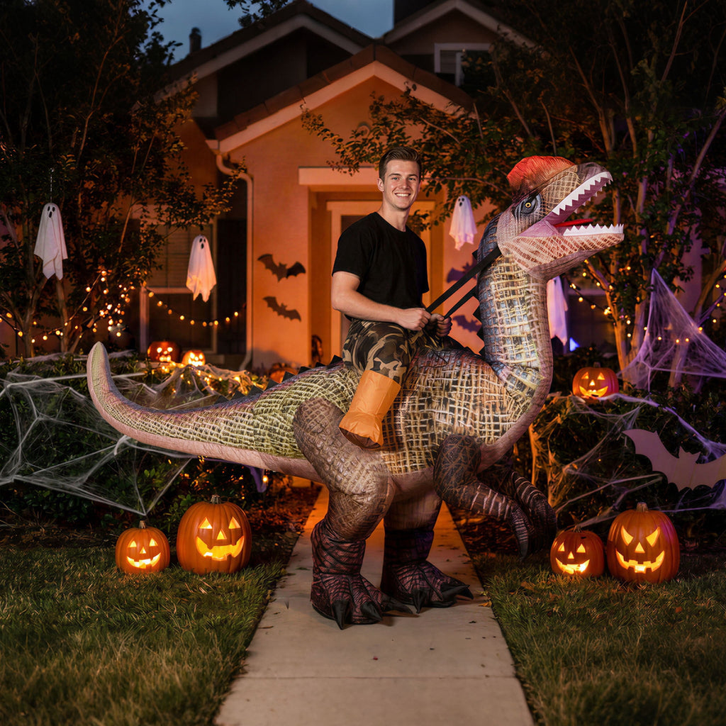 MAGOTAN Halloween Inflatable Dinosaur Costume Adult,Blow Up T Rex Suit Men Women, Halloween Adults Funny Blow Up Lightweight & Flexible for Cosplay, Parades