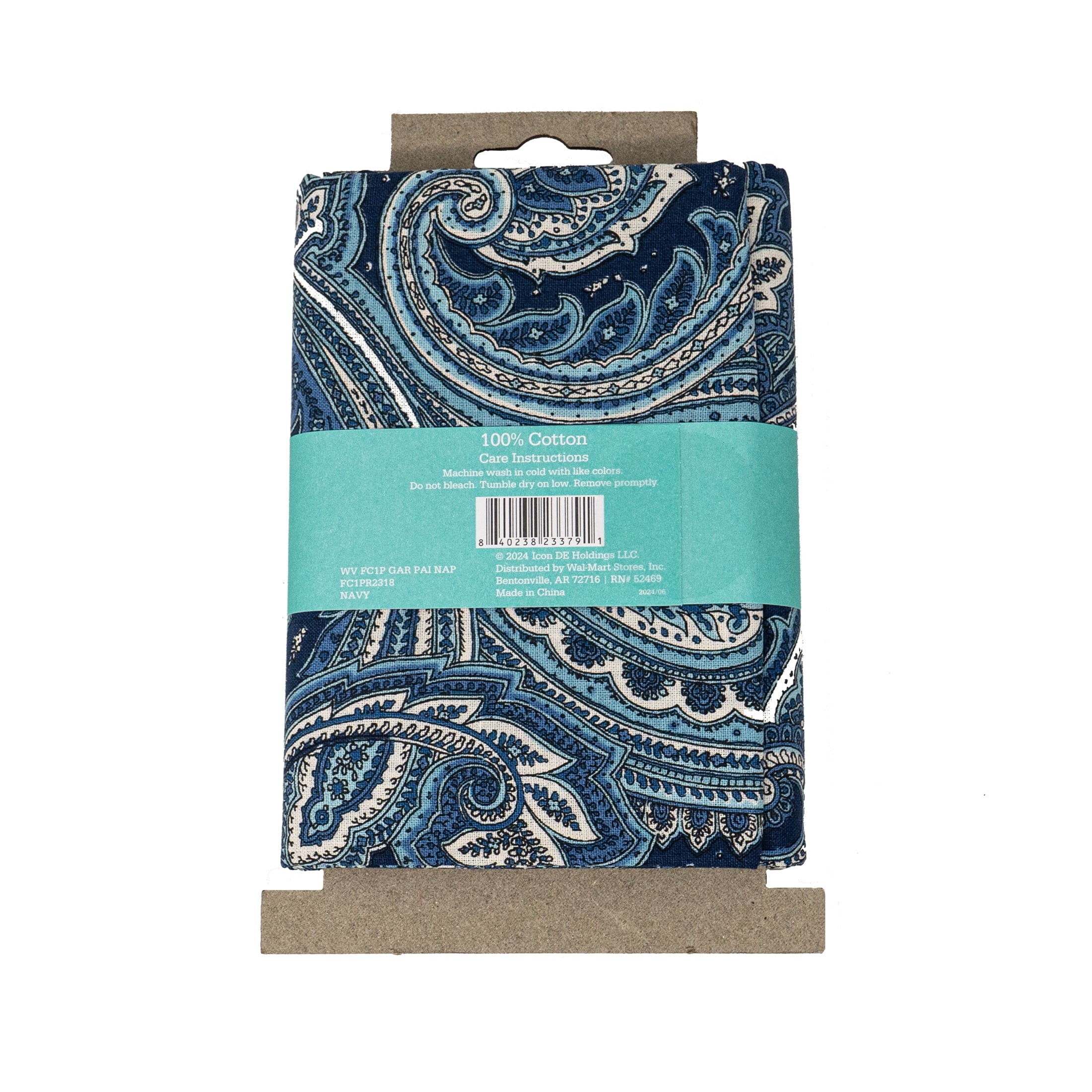 Waverly Inspirations 1 Yard Cut 100% Cotton Prints Fabric, Paisley Navy, 44 in Wide for Quilting & Sewing
