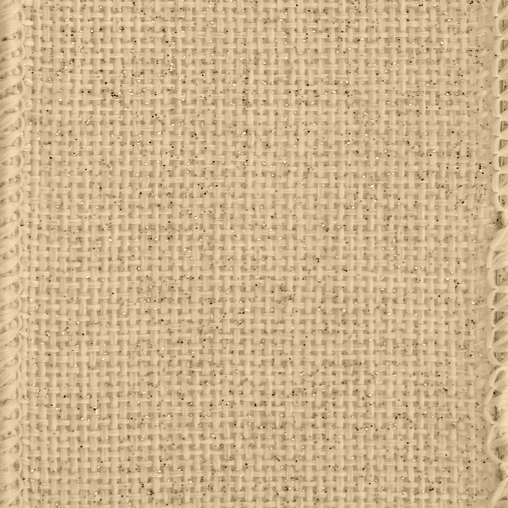 (2 pack) Offray Ribbon, Natural 2 1/2 inch Woven Burlap Woven Ribbon, 9 feet