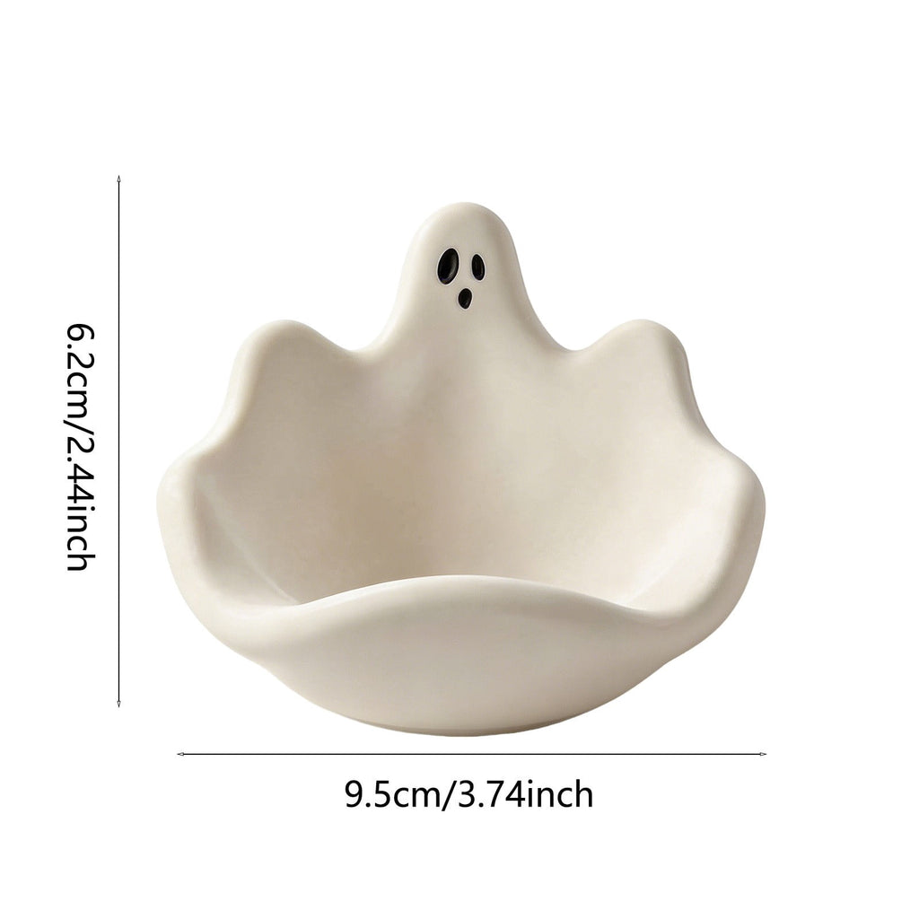 Diceymbol Halloween Pumpkin Snack Bowl Stand Collapsible Broomstick Candy Tray for Cupcakes & Desserts, Resin Serving Platter with Ceramic Pumpkin Bowls