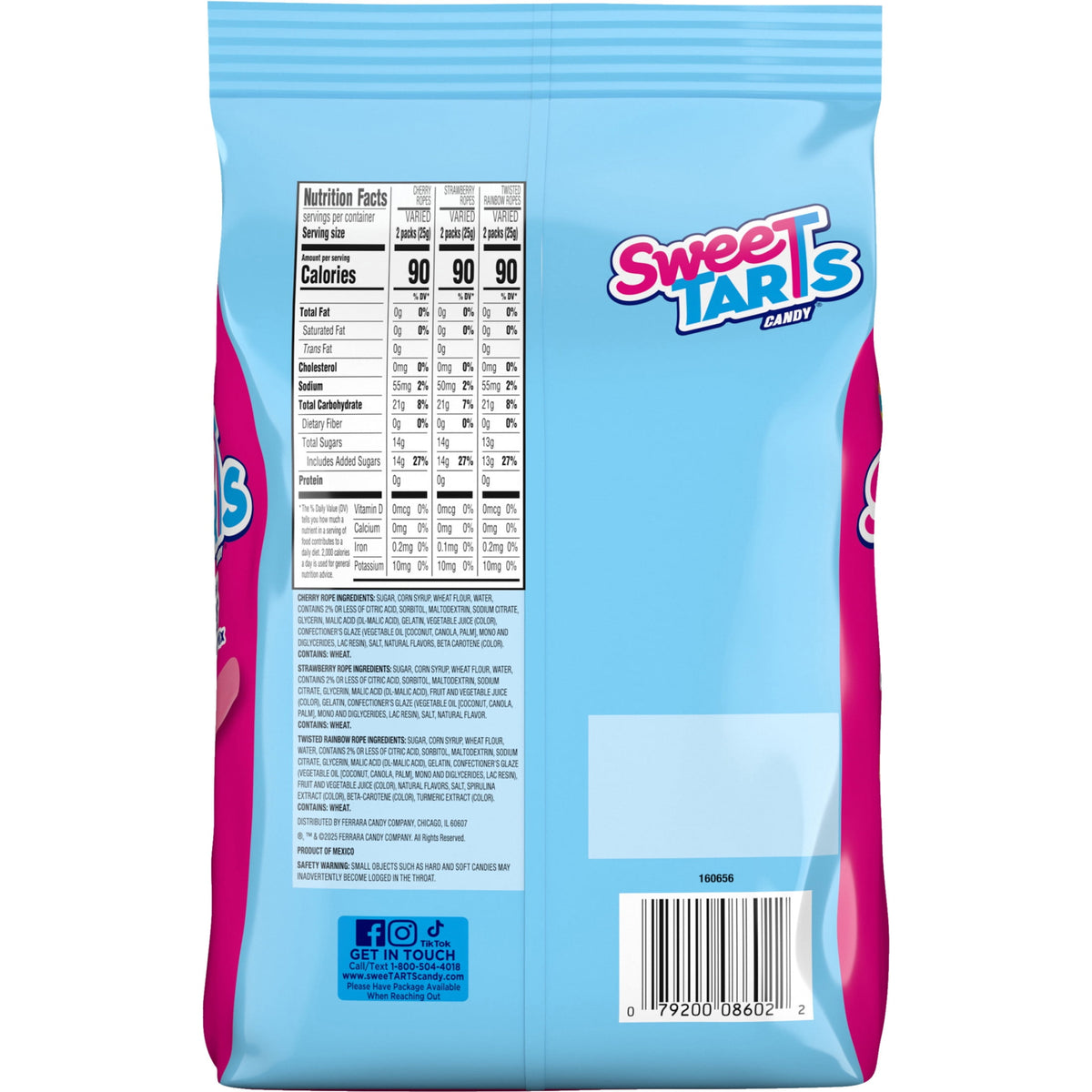 SweeTARTS Ropes, Halloween Candy Variety Mix Bag, Treat Size, 36 Count