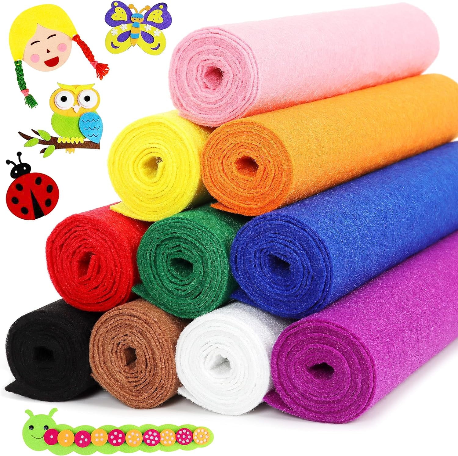 LANNEY Felt Sheets for Crafts 8x12 Inch, 45Pcs Assorted Color Soft Felt Fabric, Squares Non woven 1mm Thick, for DIY Sewing Craft Patchwork Decoration, School Projects