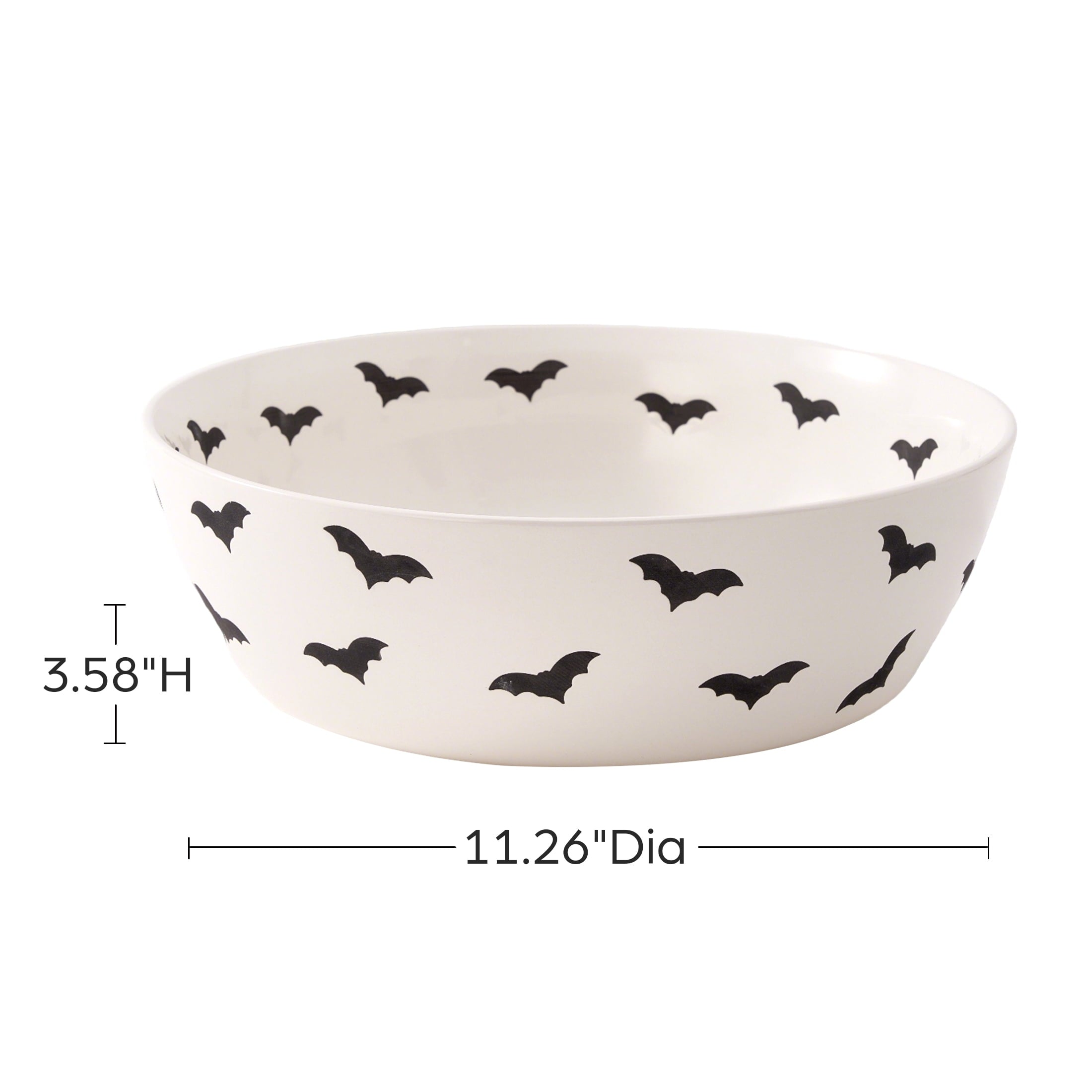 Way To Celebrate Halloween Bat White Ceramic Serving Bowl