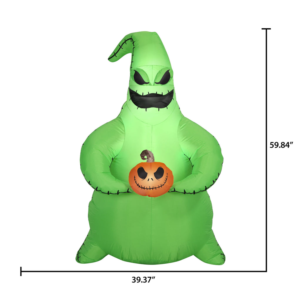 Halloween Airblown Yard Inflatables Oogie & Jack Pumpkin Head 39.37 in x 28.34 in x 59.84 in 3.10 lb