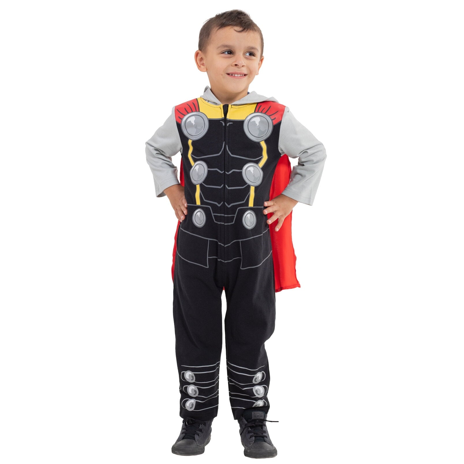 Marvel Avengers Toddler Boy or Girl Cosplay Hooded One Piece Thor Grey