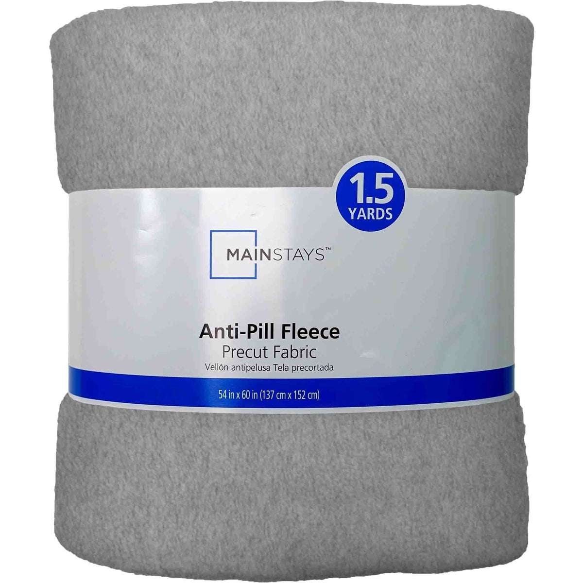 Mainstays 1.5 Yards 100% Polyester Lux Anti-pill Fleece Solids, White, 60" Wide for Crafts