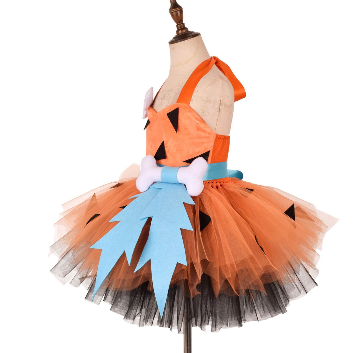 Jsaierl Kids Baby Girls Bam Bam Costume Caveman Cavegirl Stone Age Outfit for Girl Boy Cosplay Dress Up Photo Shoot