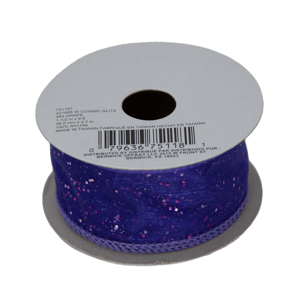 (3 pack) Offray Ribbon, Citrus Green 1 1/2 inch Wired Edge Sheer Polyester Ribbon, 9 feet