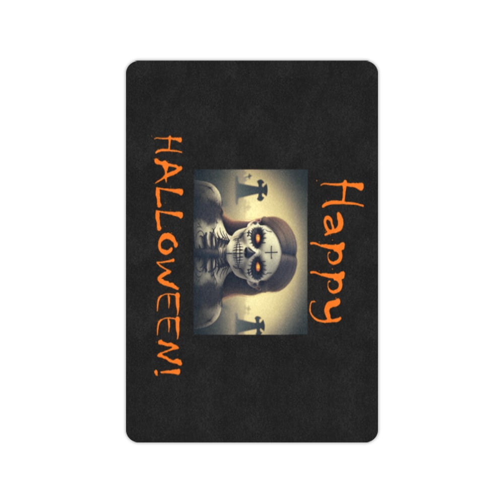 Halloween Holiday Door Welcome Mat - Cemetary - Doormat 24 inch x 16 inch