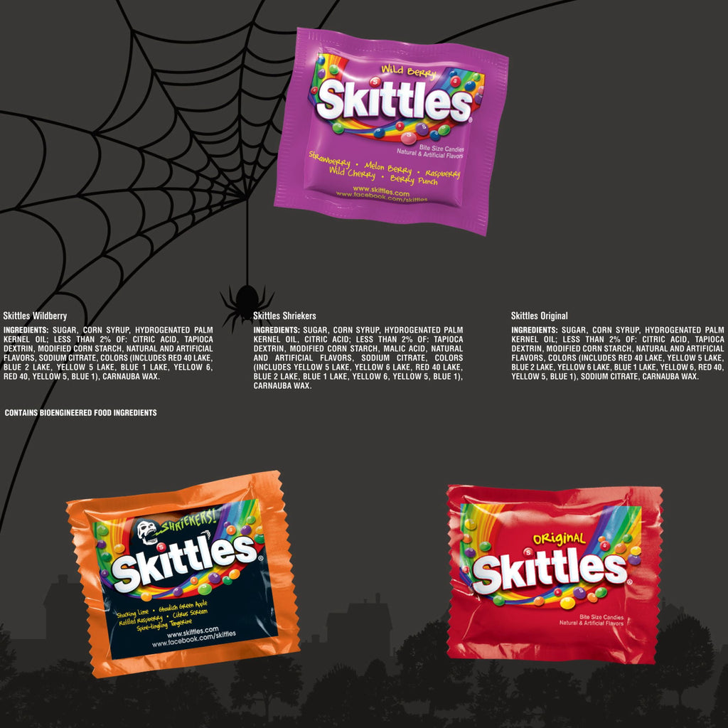 Skittles Fun Size Chewy Halloween Candy Variety Pack - 50 Ct Bulk Bag