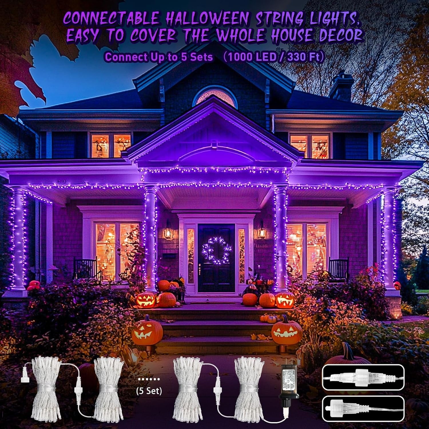 JMEXSUSS 200 LED Christmas Lights Indoor Outdoor, Connectable Warm White Christmas Tree Lights Clear Wire, 66 Ft Twinkle Fairy String Lights Plug in for Bedroom Wedding Christmas Tree Decorations