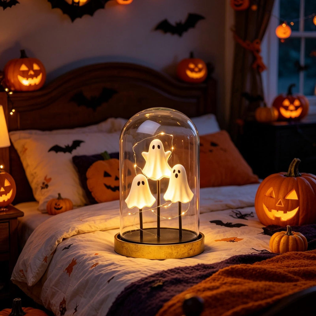XGFHYJEH Halloween Decorations LED Candle Lights, 3pc Pumpkin Lantern, Halloween Indoor Decor, Halloween Table Decoration Ornament for Home Room Party