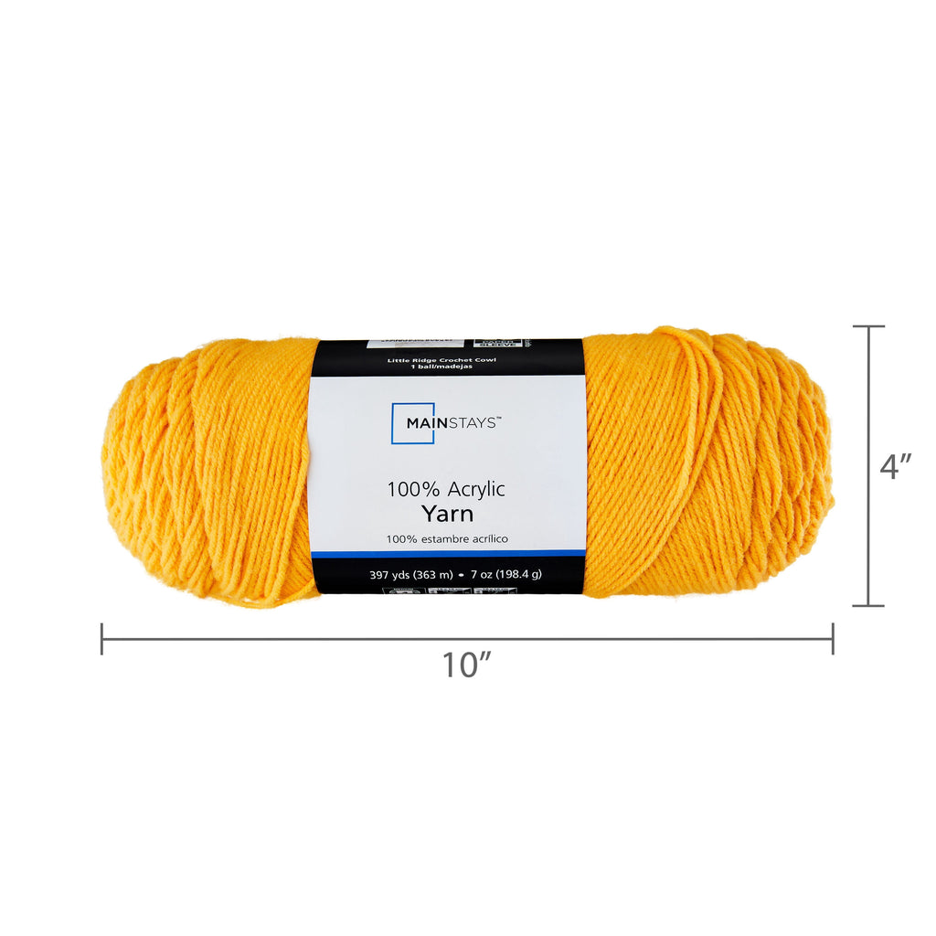 Mainstays Medium 4 Acrylic Yarn, White, 7 oz, 397 Yards