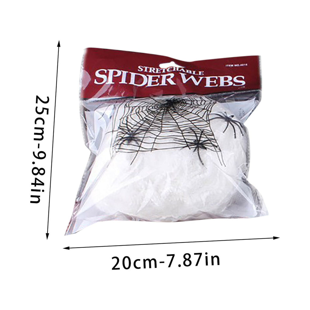 TERGAYEE Spider Web Decor,Luminous Spider Cotton, Super Stretch Cobwebs Creepy Halloween Indoor Outdoor Party Supplies, Halloween Decoration Venue Layout