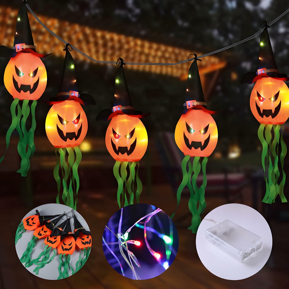 MYFLOCY Halloween String Lights Indoor Outdoor Porch Courtyard Decorations ( Orange Pumpkin )