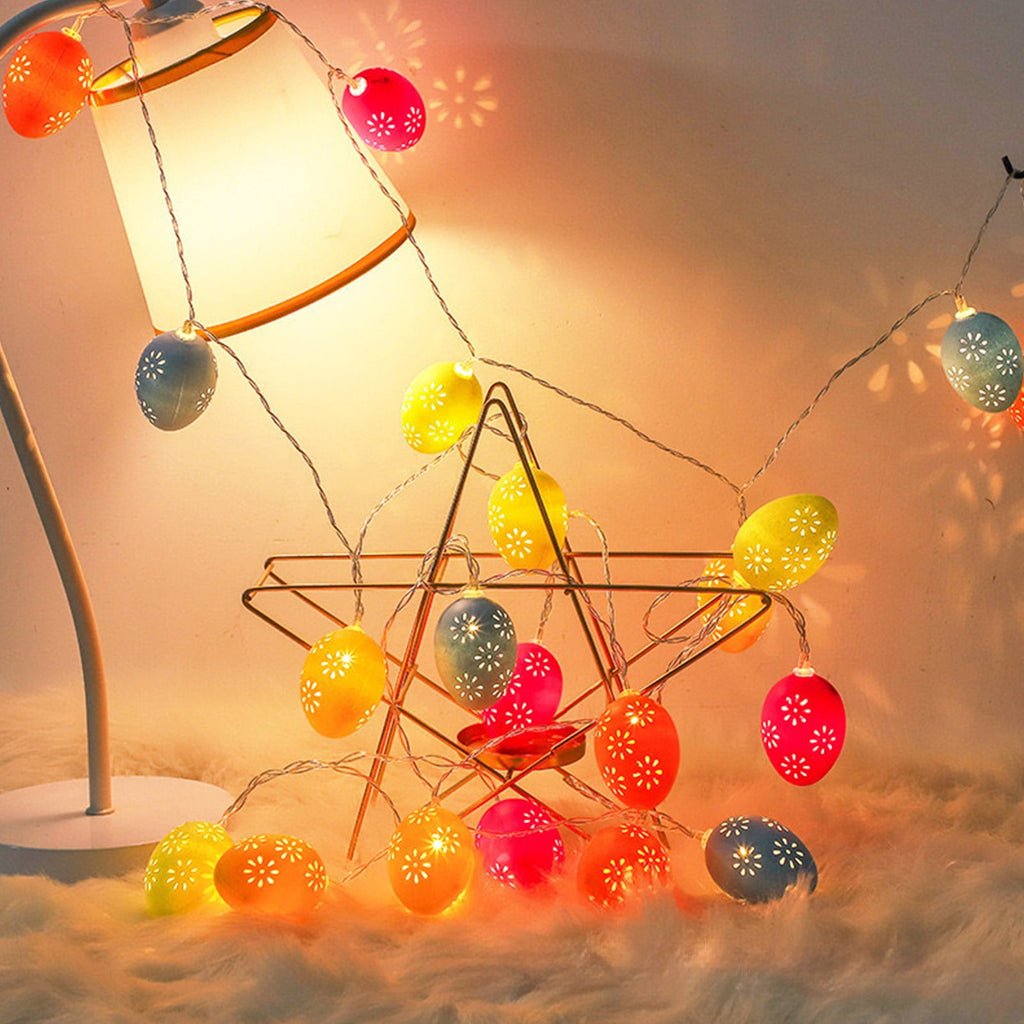 Gqtwoy Easter Egg String Lights, Multicolor Festive Mood Lights, Decorative LED Night Light, Portable Holiday Decorations, Perfect for Parties and Celebrations