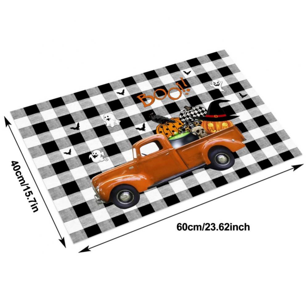 Halloween Door Mat Outdoor Trick or Treat Doormat Non Slip Funny Rug Pumpkin Holiday Decorative Entrance Mat for Halloween Indoor Outdoor Decoration, 15.7x23.6"