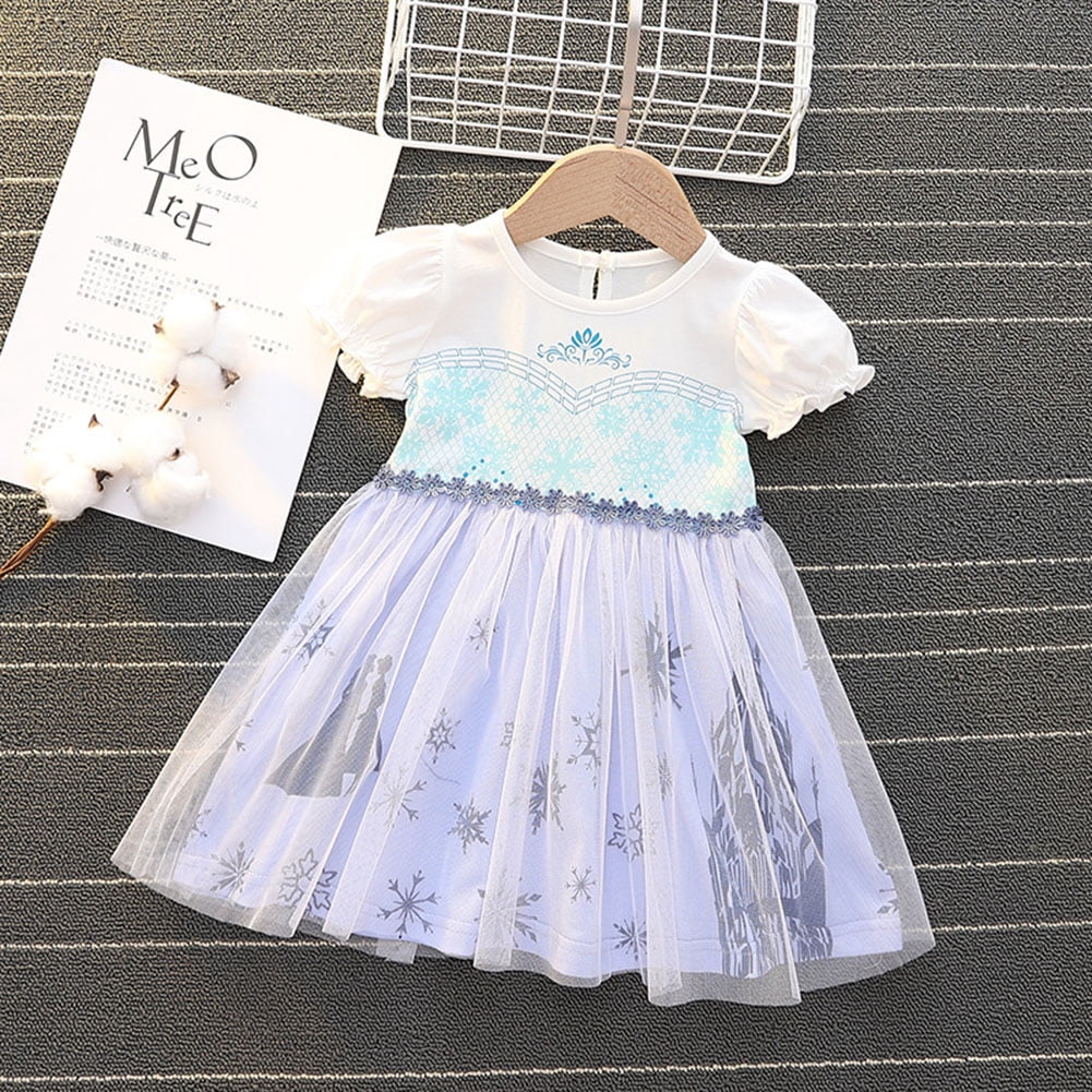WIBACKER 1-6T Toddler Kid Baby Girls Fancy Party Puff Sleeve Princess Dress Cosplay Costume Dress Up
