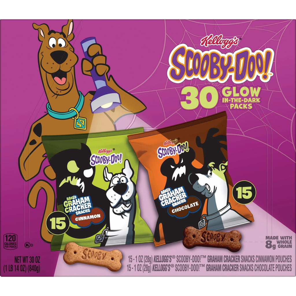 Kellogg's SCOOBY-DOO! Variety Pack Graham Snacks, Halloween Snacks, 30 Count