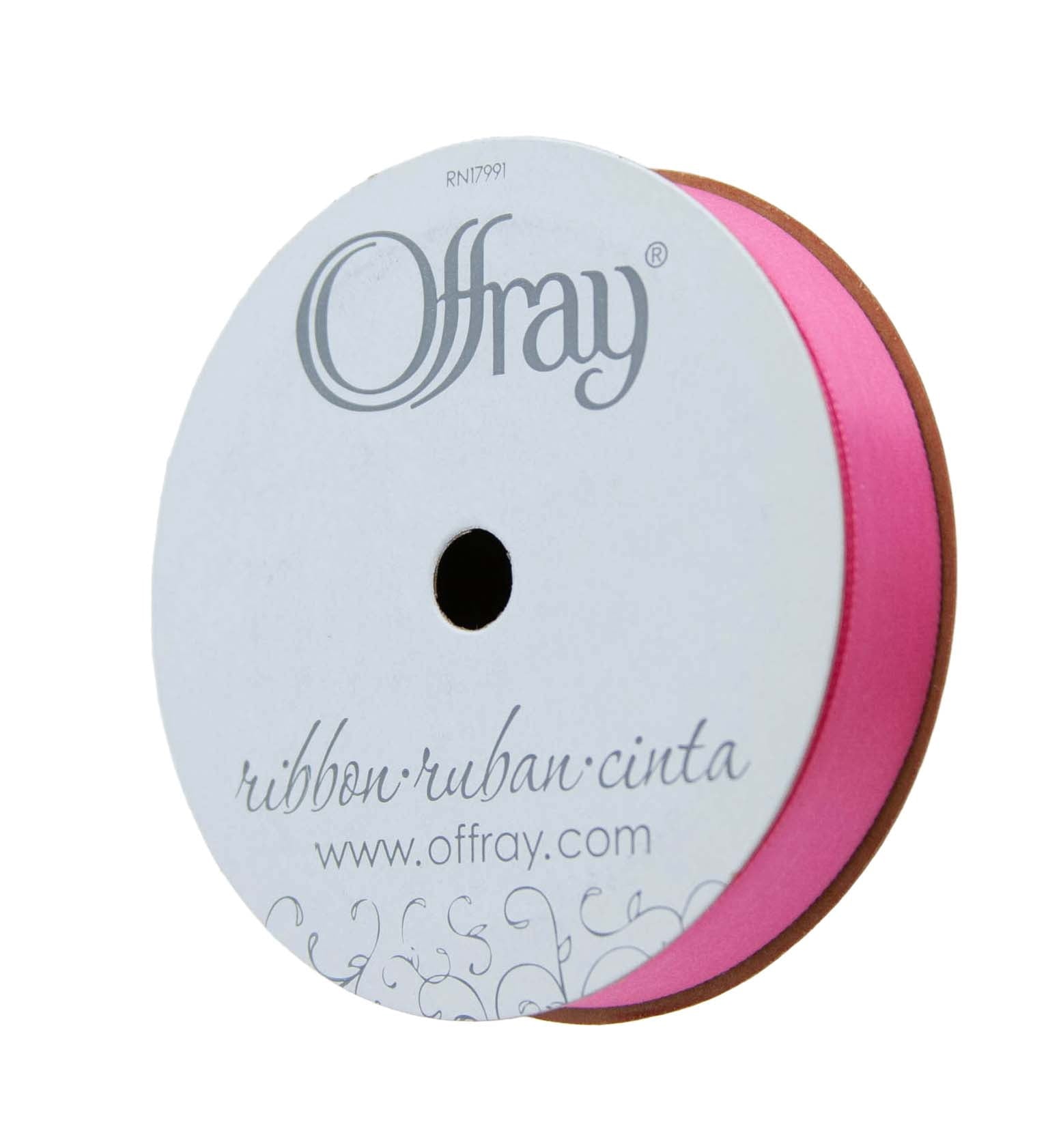 (3 pack) Offray Ribbon, Forest Green 5/8 inch Single Face Satin Polyester Ribbon, 18 feet