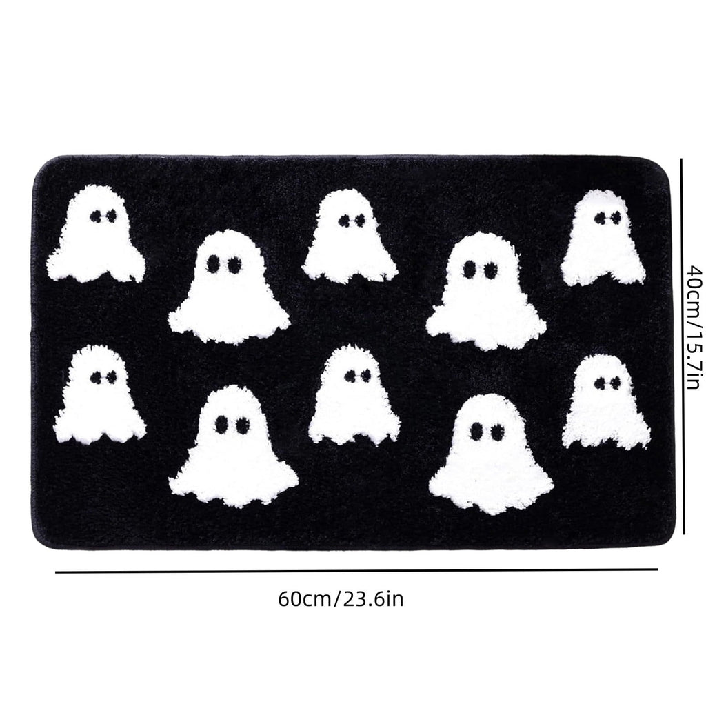 Halloween Ghost Door Mat, Cute Welcome Mat for Front Door Porch Entryway Haunted Outdoor Decor Spooky Decorative Entrance Doormat Non Slip Halloween Rug, 16" x 24"
