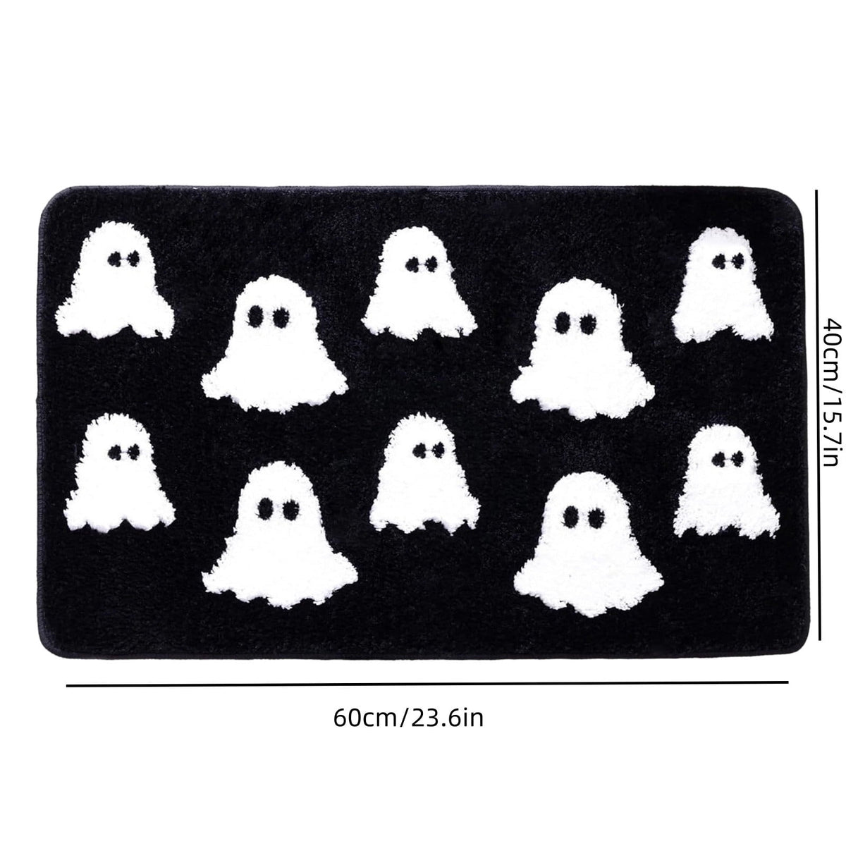 Halloween Ghost Door Mat, Cute Welcome Mat for Front Door Porch Entryway Haunted Outdoor Decor Spooky Decorative Entrance Doormat Non Slip Halloween Rug, 16" x 24"