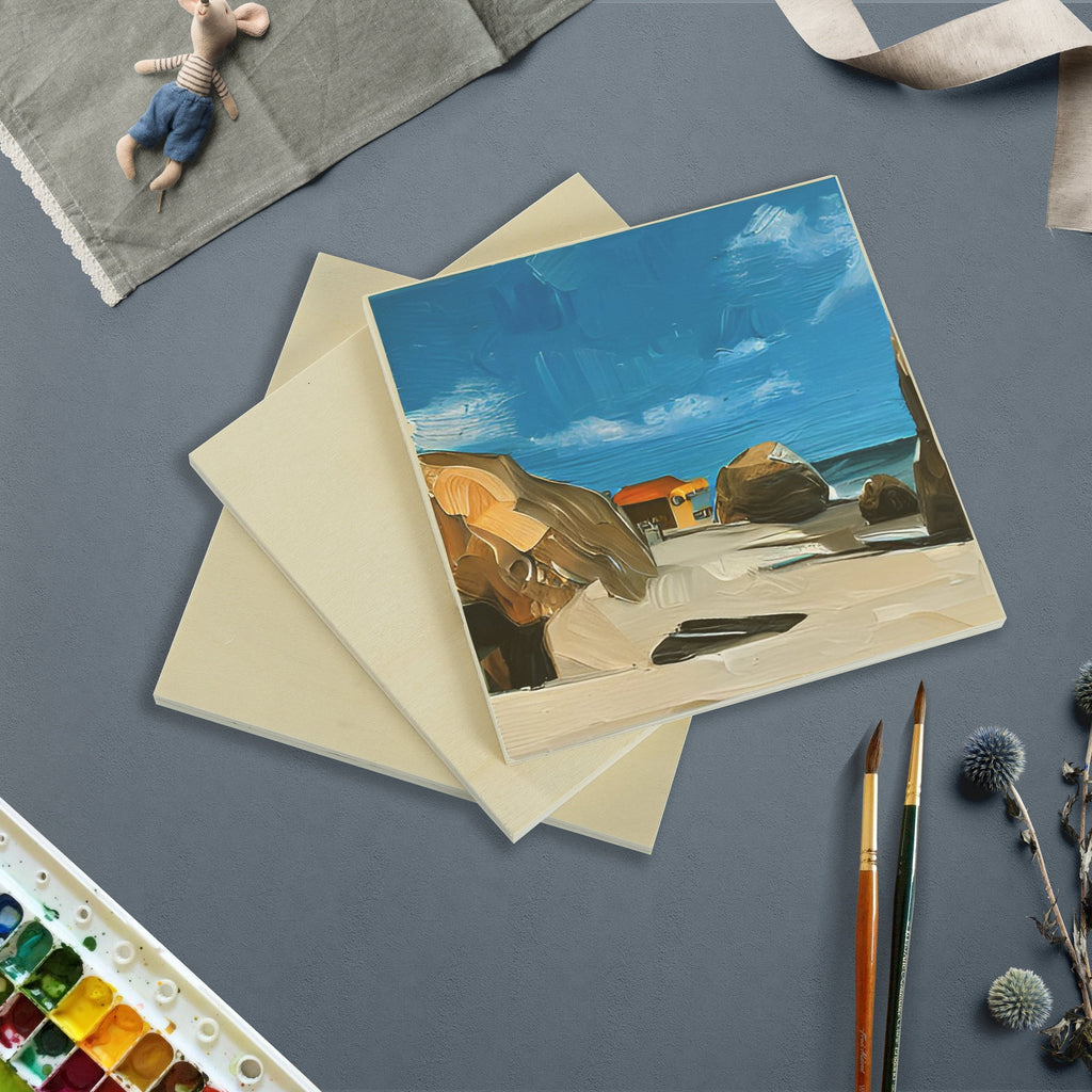 Hello Hobby Unfinished Square Wood Panels, 6 in x 6 in, 3 Pieces