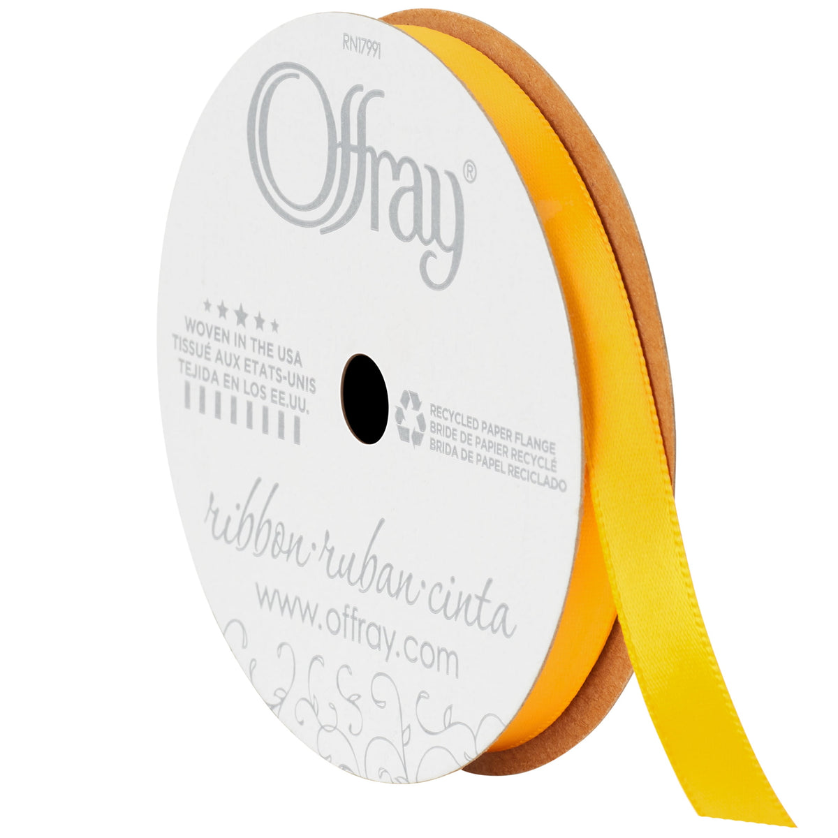 Offray Ribbon, Red Wine 3/8 inch Single Face Satin Polyester Ribbon, 18 feet