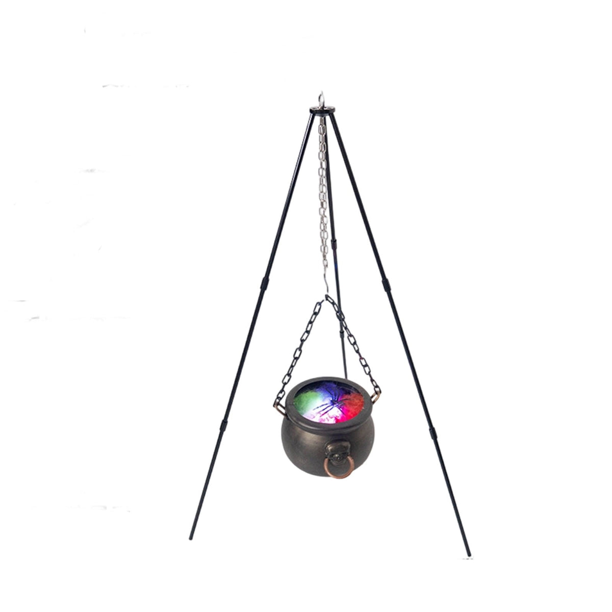 EWASWON Halloween Cauldron with Lights and Sound, LED Light-Up Spooky Witch Brew Pot Decoration for Indoor Outdoor Home Mantel Kitchen Party