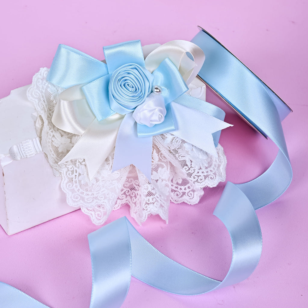 Gwen Studios 7/8" Cream Satin Ribbon, 7 yards